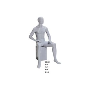MALE SITTING MANNEQUINE WITH ABSTRACT-BE201EC
