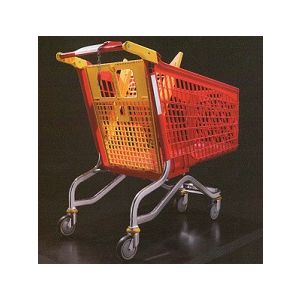 195L POLY STEEL TROLLEY STD DOUBLE FUNCTION BABY SEAT,REAR HOOK FOR BAGS ,LOGO,125MM TENTE WHEELS