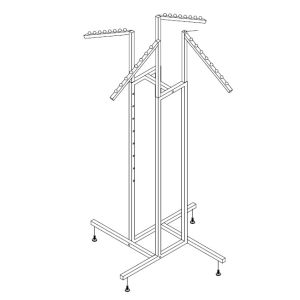 E4WBSC- STAND 4WAY SLOPING ARM SS FINISH