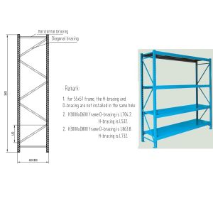 MEDIUM DUTY WARE HOUSE SHELVING H-2.5CM,D-60CM,L-186CM