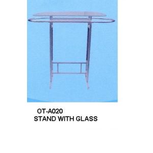 STAND WITH EXTENDABLE ROD+GLASS TOP-OT0025