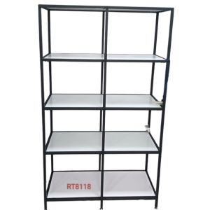 RT-8118 STD BLK FRAME+1ST SHLF WHT+4LVL GLASS