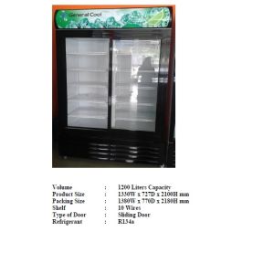BOTTLE COOLER WITH SLIDING DOOR