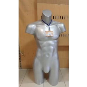 MALE BUST HEADLESS SILVER