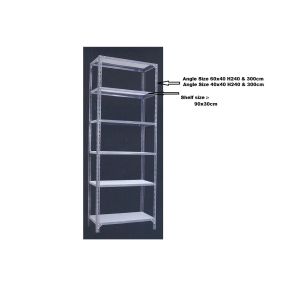 SLOTTED ANGLE SHELVING (SIZE - 90 X 30 CM)