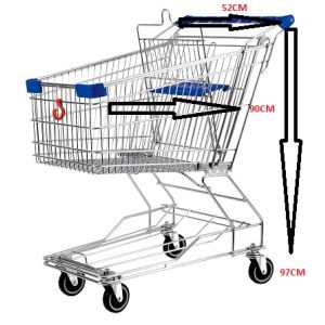 SUPERMARKET TROLLEY WITH BASE+ZINC+FILM -100LIT-KLO-Y-100