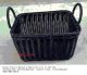 BLACK PLASTIC RATTAN 2.5MM WITH WIRE IN THE TOP.25X18CM (TOP),23X14CM(BOTTOM),HANDLE 5.5CM,14.5CM(HEIGHT)